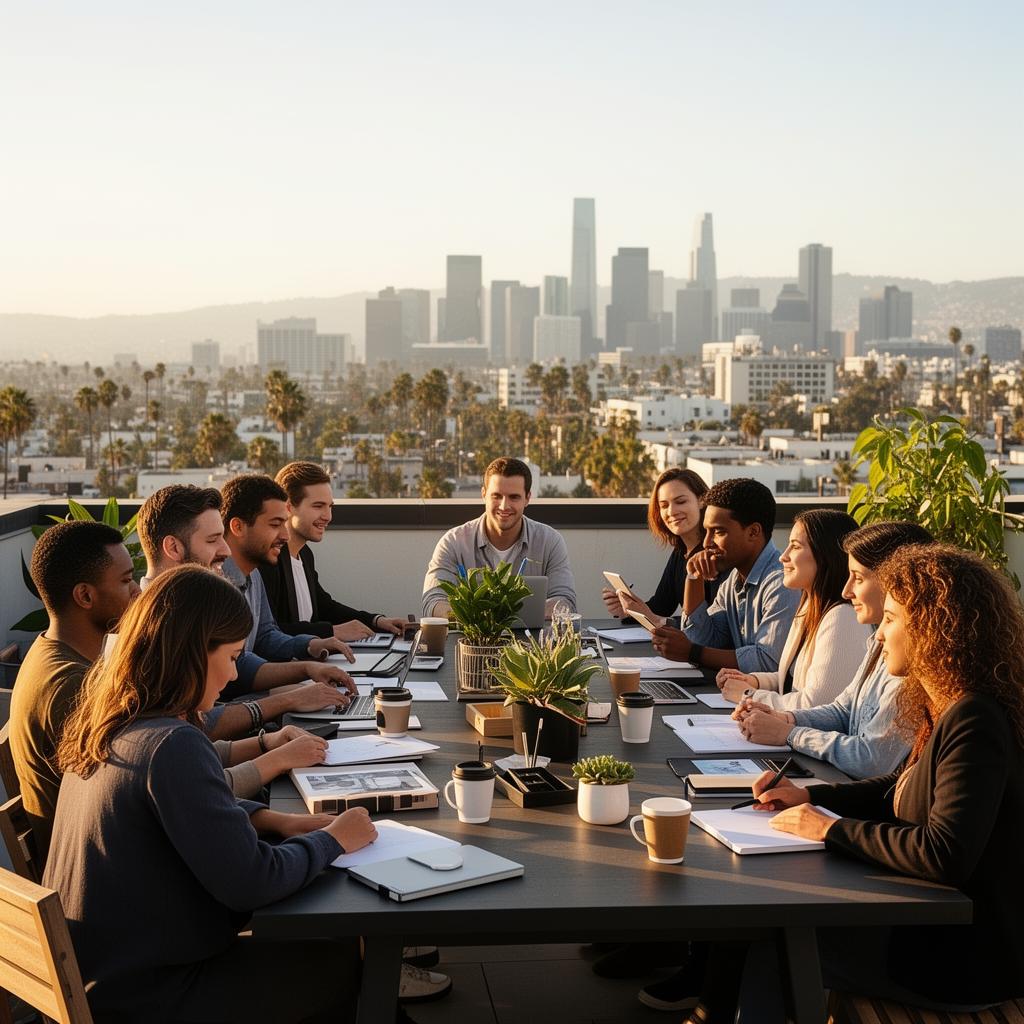 The LA Best Rated editorial team collaborating in their Los Angeles office
